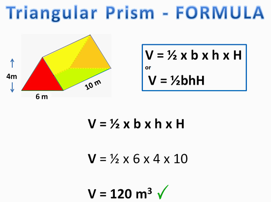formula for volume of triangular prism