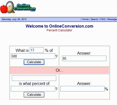 Percentage Calculator