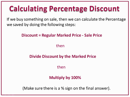 Percentage Discounts | Passy's World of Mathematics