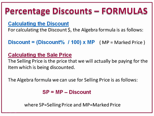 How To Calculate Discount Percentage Formula