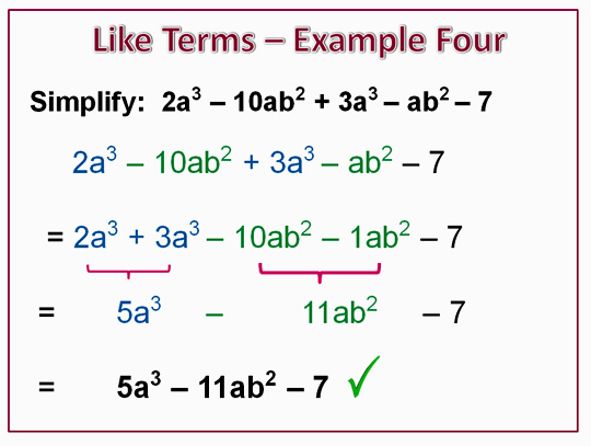 Example Of Two Like Terms