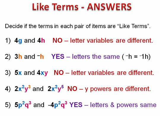 what is a like term in algebra